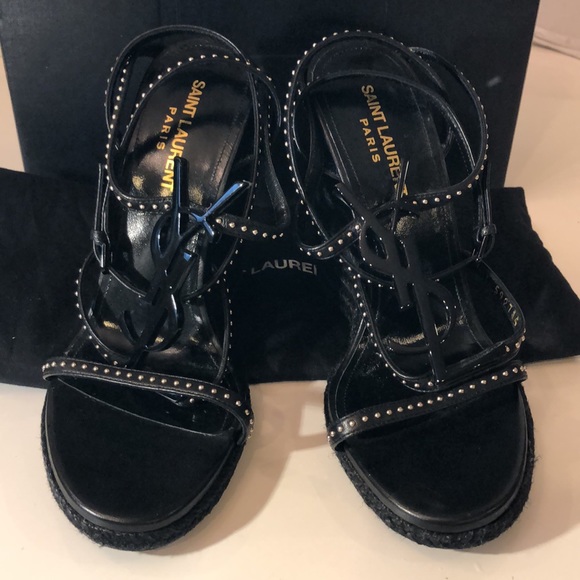 Authentic Saint Laurent Cassadra Wedges - Picture 3 of 15